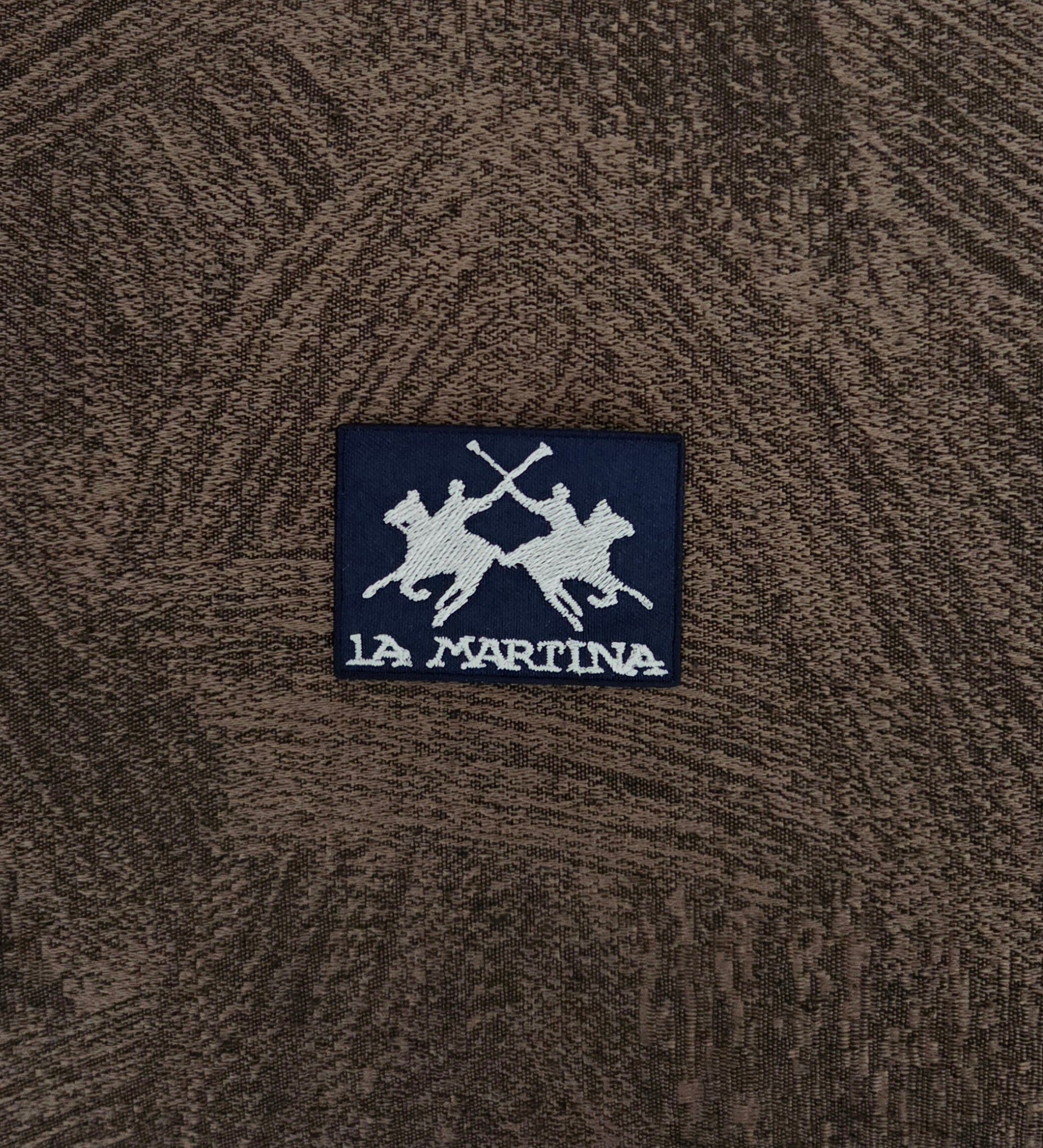 Patch Replica La Martina Ricamata Color Blu/Scuro Termoadesiva e da cucire 5.5x4cm