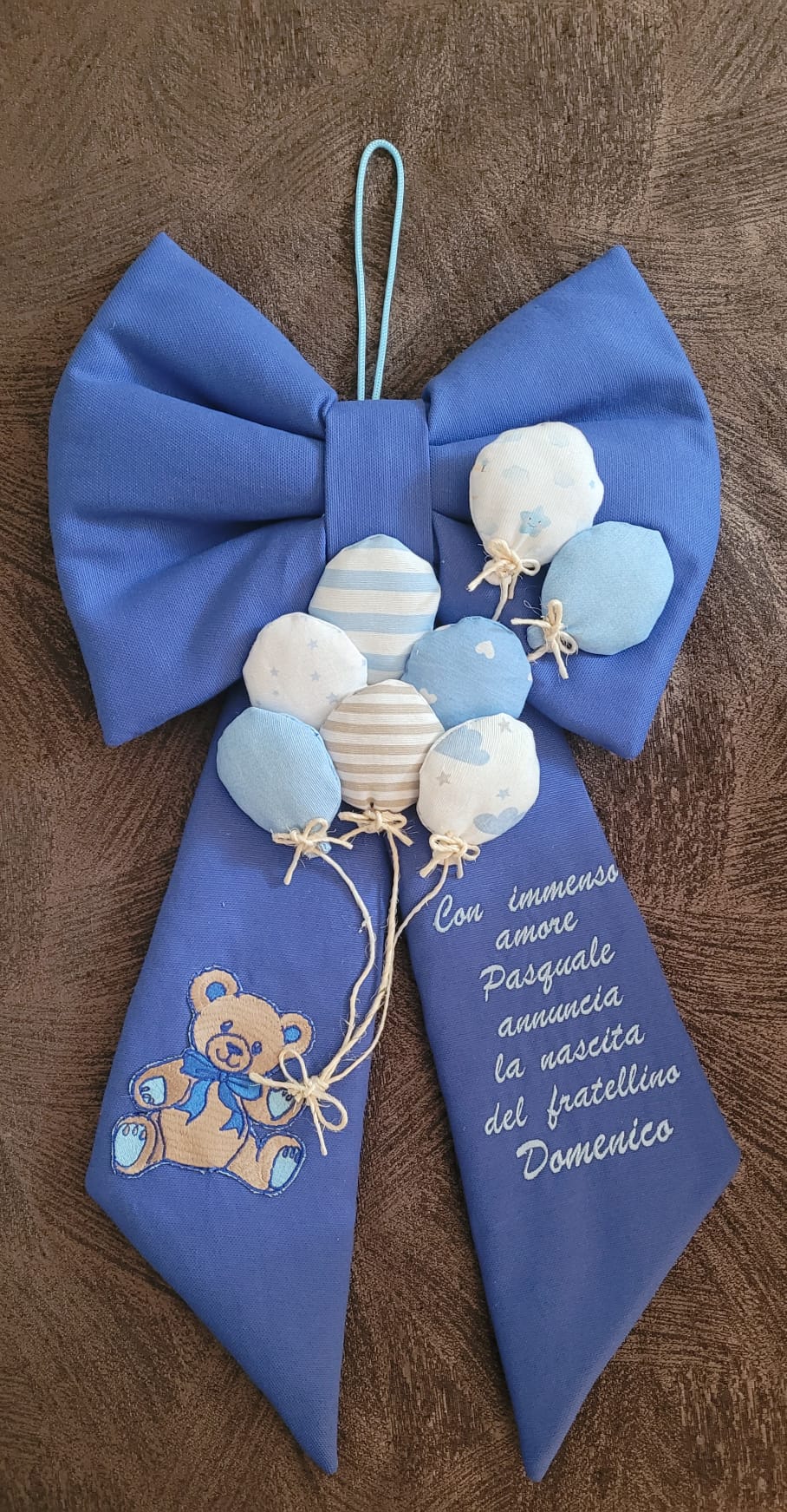 Fiocco Nascita Artigianale 60x32cm Personalizzabile!