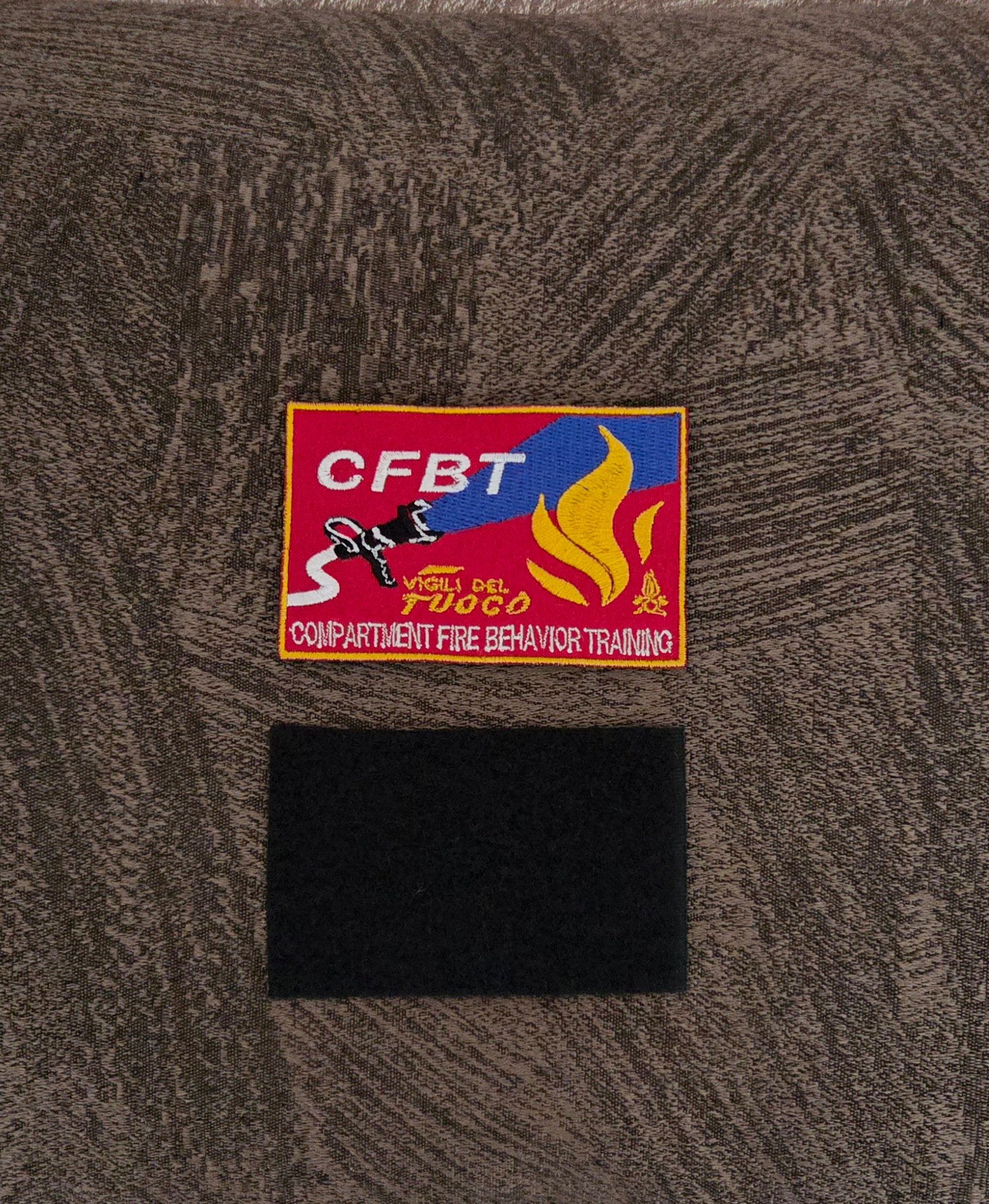 Toppa Patch Vigili del Fuoco CFBT Fire Ricamata con Velcro M.eF. Cucito 9X5.5CM