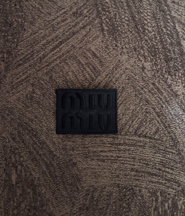 Patch Toppa Replica MIU MIU 6x4.5cm Nero Ricamata Termoadesiva e da Cucire