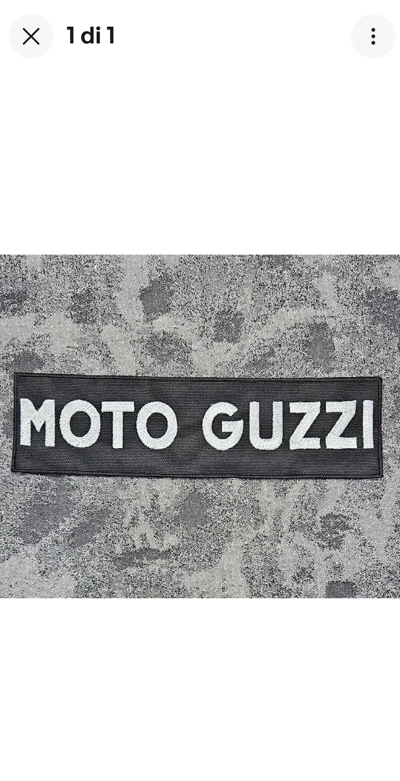 Patch Toppa Moto Guzzi Ricamata Termoadesiva e da Cucire 26x7cm