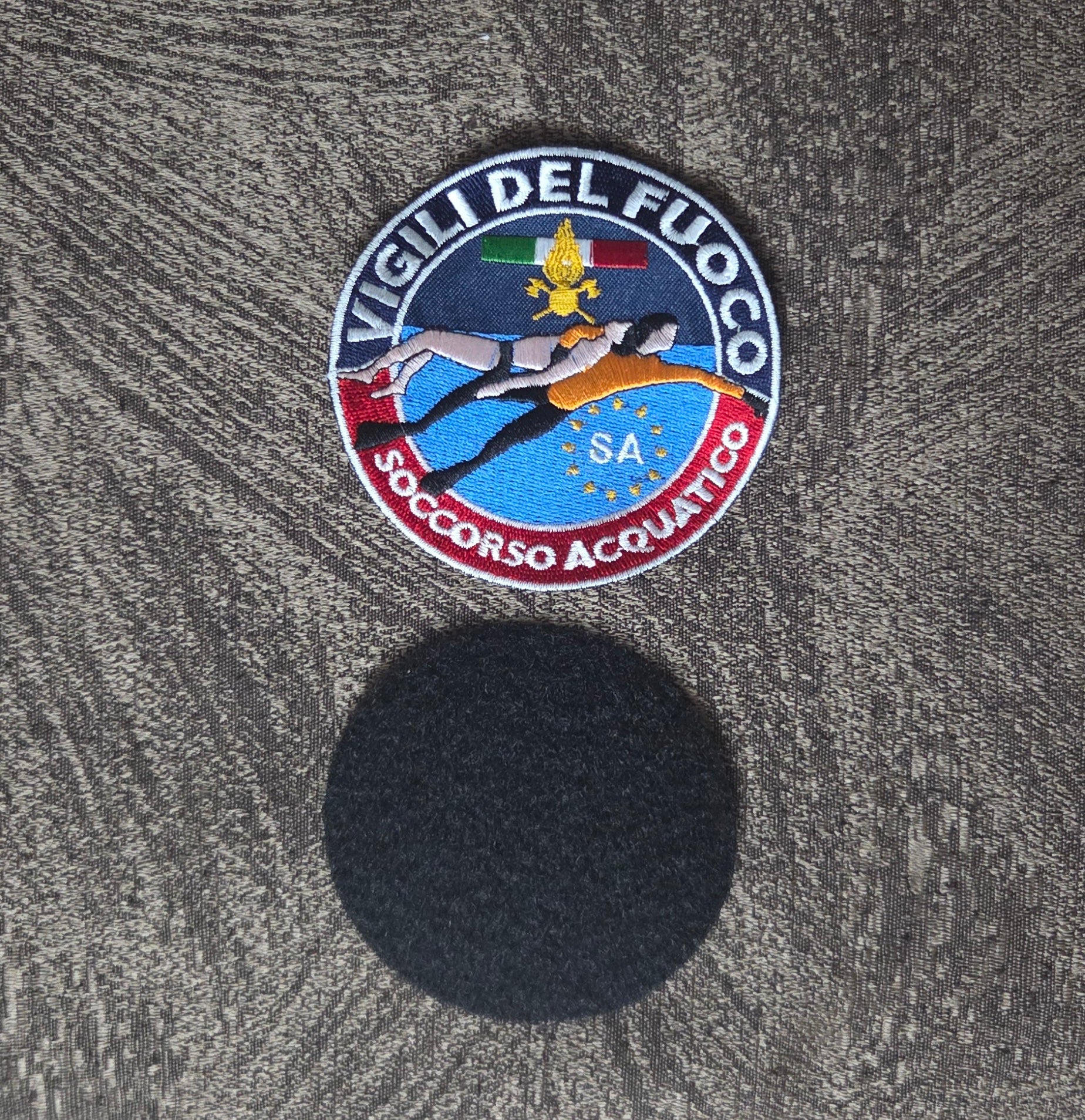 Scratch Patch Vigili del Fuoco Soccorso Acquatico con Velcro M.eF. 9X9CM